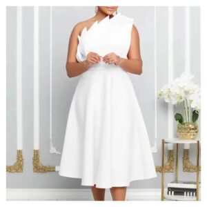 Silk Duchess Flared Dress For Women