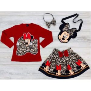 4 In 1 Disney Minnie Mouse Girls Set With Bag And Alice Band - Red