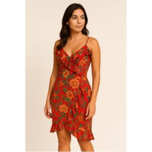 F&f Tropical Dress-red